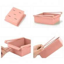 Cutie Depozitare Tip Sertar SIKS Pentru Frigider, Organizator Frigider Cu Clesti, Roz