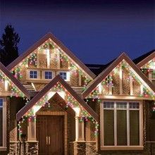 Instalatie de Craciun SIKS Tip Franjuri, 12 m, 300 LED-uri, Multicolora