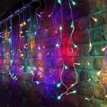 Instalatie de Craciun SIKS Tip Franjuri, 12 m, 300 LED-uri, Multicolora