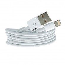 Cablu date EDAR pentru telefon/tableta, lightning, cablu soft, lungime 1 m, alb