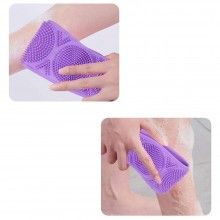 Banda SIKS pentru igiena corporala 2in1, masaj si exfoliere, silicon, Mov
