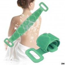Banda SIKS pentru igiena corporala 2in1, masaj si exfoliere, silicon, Verde