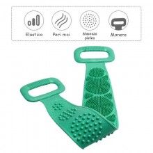 Banda SIKS pentru igiena corporala 2in1, masaj si exfoliere, silicon, Verde