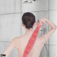 Banda SIKS pentru igiena corporala 2in1, masaj si exfoliere, silicon, Roz
