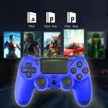 Controller SIKS compatibil PS4, fara fir, wireless, cablu USB, Albastru
