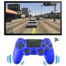 Controller SIKS compatibil PS4, fara fir, wireless, cablu USB, Albastru