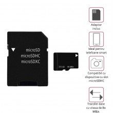 Card de memorie SIKS, Micro-SDXC, 256GB, Clasa 10,80MB/s, Adaptor Inclus Card de memorie SIKS, Micro-SDXC, 256GB, Clasa 10,80MB/s, Adaptor Inclus