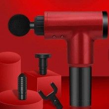 Aparat de masaj EDAR® anticelulitic, cu 4 capete interschimbabile, fara acumulator, 6 trepte de viteza, Rosu/Negru Aparat de masaj EDAR® anticelulitic, cu 4 capete interschimbabile, fara acumulator, 6 trepte de viteza, Rosu/Negru