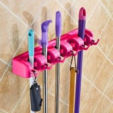Suport De Perete SIKS Pentru Maturi Si Mopuri, Lopata, Lavete, Bata Baseball, Grebla, Accesorii De Gradinari, Roz