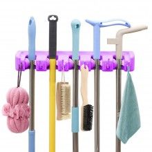 Suport De Perete SIKS Pentru Maturi Si Mopuri, Lopata, Lavete, Bata Baseball, Grebla, Accesorii De Gradinari, Mov