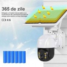 Camera Supraveghere Video Solara SIKS, Slot SIM 4G, Slot MicroSD, Cu Panou Solar Inclus, Rotire Prin Aplicatie, Vedere Noctur...