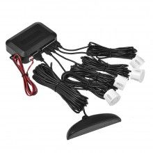 Senzori de Parcare Auto SIKS cu 4 Receptori, Display LED, Avertizare Sonora, Luminoasa, Metrica, Alb