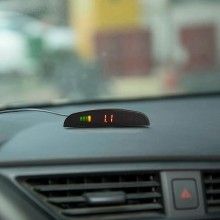 Senzori de Parcare Auto SIKS cu 4 Receptori, Display LED, Avertizare Sonora, Luminoasa, Metrica, Alb