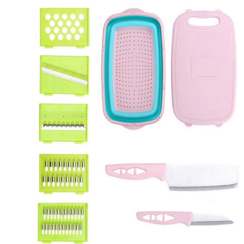 Tocator multifunctional EDAR® feliator, strecuratoare, accesorii, roz/albastru