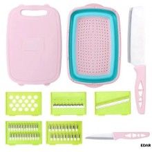 Tocator multifunctional EDAR® feliator, strecuratoare, accesorii, roz/albastru