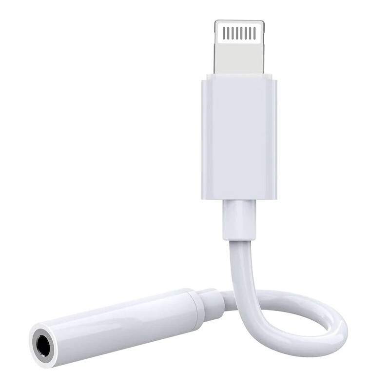 Adaptor EDAR Audio, Convertor Tip-Lightning&nbsp;Pentru Jack 3.5mm, Alb