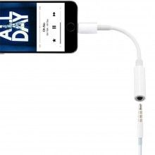 Adaptor EDAR Audio, Convertor Tip-Lightning&nbsp;Pentru Jack 3.5mm, Alb