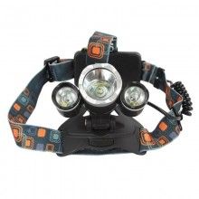 Lanterna Frontala EDAR Din Aluminiu Cu 3 LED-uri Si Acumulator, 15 W, Pentru Camping/Pescuit/Vanatoare