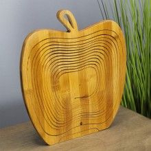 Cos Pliabil SIKS In Forma De Mar De Fructe/Legume, Pliabil, Din Bambus, 22 x 20 cm, 2 in 1