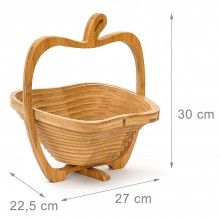Cos Pliabil SIKS In Forma De Mar De Fructe/Legume, Pliabil, Din Bambus, 22 x 20 cm, 2 in 1