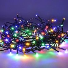 Instalatie De Craciun EDAR Liniara 30 M, 400 LED -uri, Cu 8 jocuri de lumini, Pentru Exterior/Interior, Fir Verde Inchis, Mul...