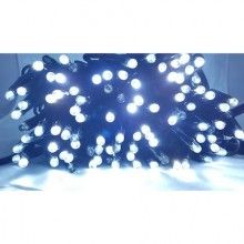Instalatie LED Liniara SIKS, cu 100 de LED -uri, 8 m lungime, fir verde inchis, Alb rece