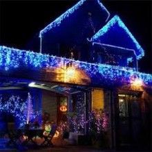 Instalatie LED Liniara EDAR, 8 metri, cu 100 de LED -uri, fir verde inchis, Albastru