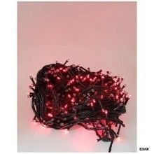Instalatie LED Liniara EDAR, 8 metri, cu 100 de LED -uri, fir verde inchis, Rosu