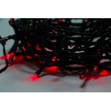 Instalatie LED Liniara EDAR, 8 metri, cu 100 de LED -uri, fir verde inchis, Rosu