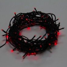 Instalatie LED Liniara EDAR, 8 metri, cu 100 de LED -uri, fir verde inchis, Rosu