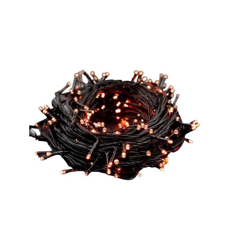 Instalatie LED Liniara EDAR, 8 metri, cu 100 de LED -uri, fir verde inchis, Rosu