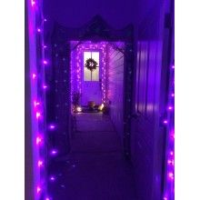 Instalatie LED Liniara EDAR, 8 metri, cu 100 de LED -uri, fir verde inchis, Mov Instalatie LED Liniara EDAR, 8 metri, cu 100 de LED -uri, fir verde inchis, Mov
