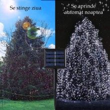 Instalatie SIKS 100 LED-uri, 10 Metri, Incarcare Solara Si Senzor De Lumina, Ghirlanda, Lumina Alb Rece Instalatie SIKS 100 LED-uri, 10 Metri, Incarcare Solara Si Senzor De Lumina, Ghirlanda, Lumina Alb Rece