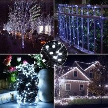 Instalatie SIKS 100 LED-uri, 10 Metri, Incarcare Solara Si Senzor De Lumina, Ghirlanda, Lumina Alb Rece Instalatie SIKS 100 LED-uri, 10 Metri, Incarcare Solara Si Senzor De Lumina, Ghirlanda, Lumina Alb Rece