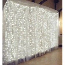 Instalatie de craciun, Model perdea, 8 jocuri de lumina, Franjuri, 300 led, Pentru Exterior/Interior, Fir Alb, Interconectabi...