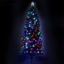 Instalatie LED Liniara SIKS, cu 400 de LED -uri, 30 m lungime, fir verde inchis, Multicolor
