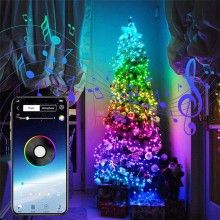 Instalatie De Craciun RGB SIKS Cu Control Bluetooth Prin Aplicatie, 10m, Luminozitate Reglabila, USB, Multicolor, IP44 Rezist...