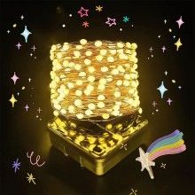 Ghirlanda Luminoasa SIKS Cu Leduri, Instalatie Cu Incarcare Prin Panou Solar, 200 Led-uri, 20m, IP44, Alb Cald