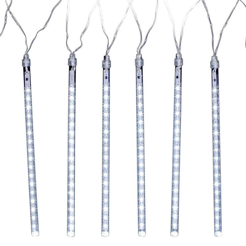 Instalatie de Craciun SIKS Tip Turturi Meteor, 80 cm, 8 Tuburi X 36 LED, 288 LED-uri, Fir Transparent, Lumina Alb Rece Instalatie de Craciun SIKS Tip Turturi Meteor, 80 cm, 8 Tuburi X 36 LED, 288 LED-uri, Fir Transparent, Lumina Alb Rece