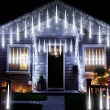 Instalatie de Craciun SIKS Tip Turturi Meteor, 80 cm, 8 Tuburi X 36 LED, 288 LED-uri, Fir Transparent, Lumina Alb Rece Instalatie de Craciun SIKS Tip Turturi Meteor, 80 cm, 8 Tuburi X 36 LED, 288 LED-uri, Fir Transparent, Lumina Alb Rece