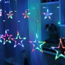 Instalatie Craciun, Perdea Lumini Led,3M,Interconectabila ,8 Programe, Stele Lumina Multicolora
