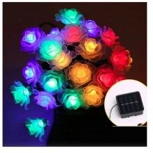 Ghirlanda Luminoasa SIKS Pentru Gradina Cu Incarcare Solara Solara Trandafiri, 50 Led-Uri, Lungime 5 M, Ip44, Multicolora