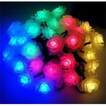 Ghirlanda Luminoasa SIKS Pentru Gradina Cu Incarcare Solara Solara Trandafiri, 50 Led-Uri, Lungime 5 M, Ip44, Multicolora