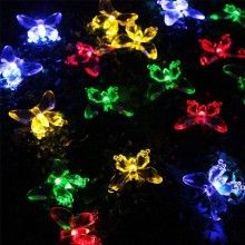 Ghirlanda Luminoasa SIKS Pentru Gradina Cu Incarcare Solara Solara Fluturasi, 50 Led-Uri, Lungime 5 M, Ip44, Multicolora