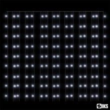 Instalatie De Craciun SIKS Model Perdea, 8 m x 50 cm, 500 LED-uri, Cu 8 jocuri de lumini, Franjuri, Pentru Exterior/Interior,...