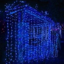 Instalatie Craciun Turturi SIKS, 5 M, 120 Led-uri, 8 Jocuri De Lumini, Exterior/Interior, Fir Alb, Albastru