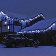 Instalatie Craciun Turturi SIKS, 5 M, 120 Led-uri, 8 Jocuri De Lumini, Exterior/Interior, Fir Alb, Albastru