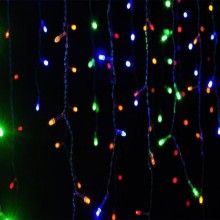 Instalatie De Craciun SIKS Model Perdea, 8 m x 50 cm, 500 LED-uri, Cu 8 jocuri de lumini, Franjuri, Pentru Exterior/Interior,...