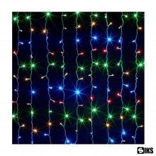 Instalatie De Craciun SIKS Model Perdea, 8 m x 50 cm, 500 LED-uri, Cu 8 jocuri de lumini, Franjuri, Pentru Exterior/Interior,...