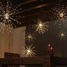 Instalatie De Craciun SIKS 5 Tip Focuri De Artificii Decorative, Interconectabila,500 Led, 8 Moduri De Iluminare, Lungime 5m,...